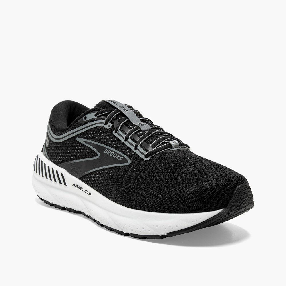 Chaussures Running Route Brooks Ariel GTS 23 Noir Grise Blanche Femme | PDL-3109687